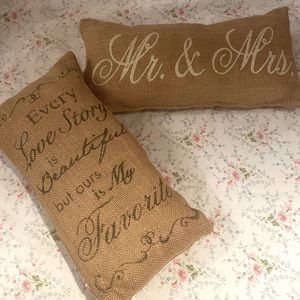Shabby Chic Burlap Pillows